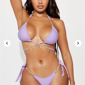 Lavender Bikini with Gold Accents